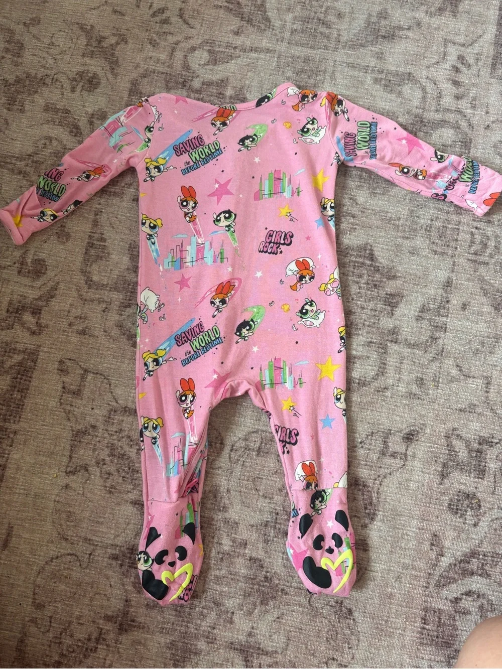 bellabu bear power puff baby bamboo footie